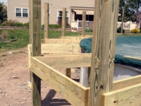 Above Ground Stone Deck - Before