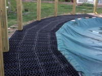 Above Ground Stone Deck - Before