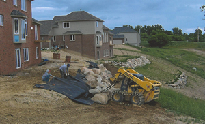 Boulder retaining walls in Oakland County